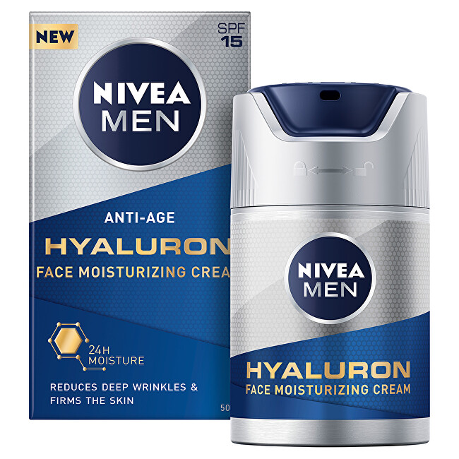 Nivea Nivea Men Hyaluron SPF 15 (Face Moisturizing Cream) 50 ml 50ml vietinės priežiūros priemonė