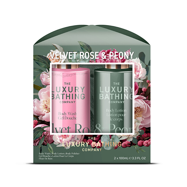 Grace Cole Rose & Peony Body Care Trio ( Růže & Pivoňka ) - D&aacute;rkov&aacute; sada p&eacute;če o tělo ( 3 ks ) Vonios ir du&scaron;o priemonė Moterims
