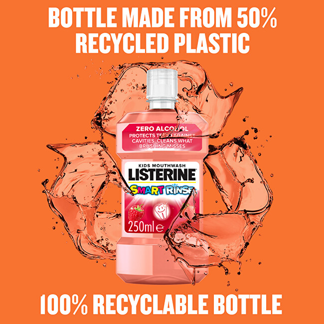 Listerine Mouthwash for Kids Fruity Smart Rinse Berry 250 ml 250ml Dantų emalį stiprinanti priemonė