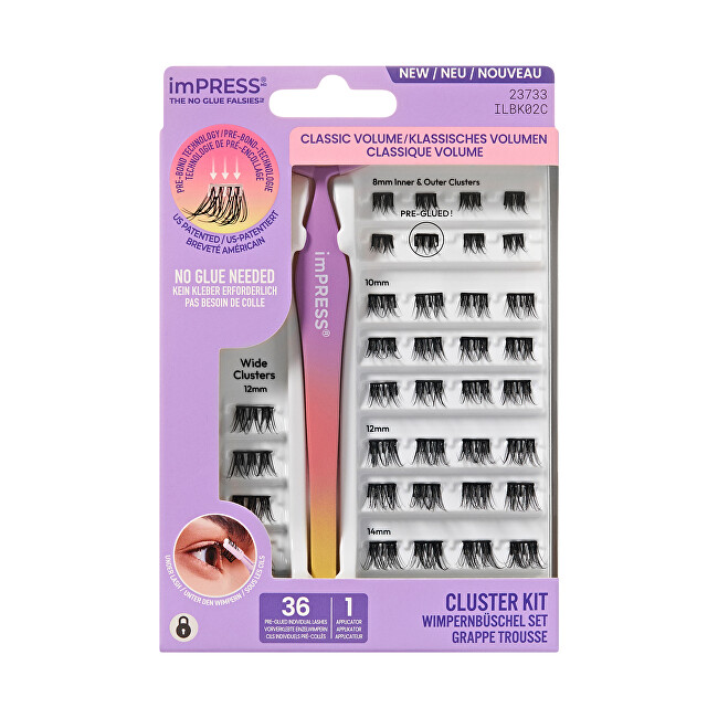 Kiss ImPRESS Press on False Eyelashes Kit 02C blakstienų tu&scaron;as