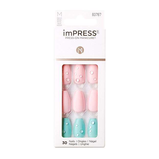 Kiss Self-adhesive nails imPRESS Nails Dew Drop 30 pcs priemonė nagams