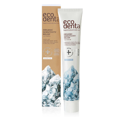 Ecodenta Organic toothpaste for sensitive teeth with salt (Organic Sensitiv ity Relief Toothpaste) 75 ml 75ml jautrių dantų priežiūros priemonė