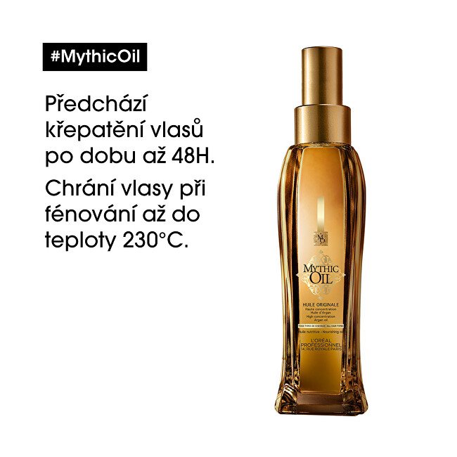 L&acute;Or&eacute;al Professionnel (Nourishing Oil) Hair Mythic Oil (Nourishing Oil) Argan Oil for All Hair Types Mythic Oil (Nourishin 100ml atstatomoji plaukų priežiūros priemonė