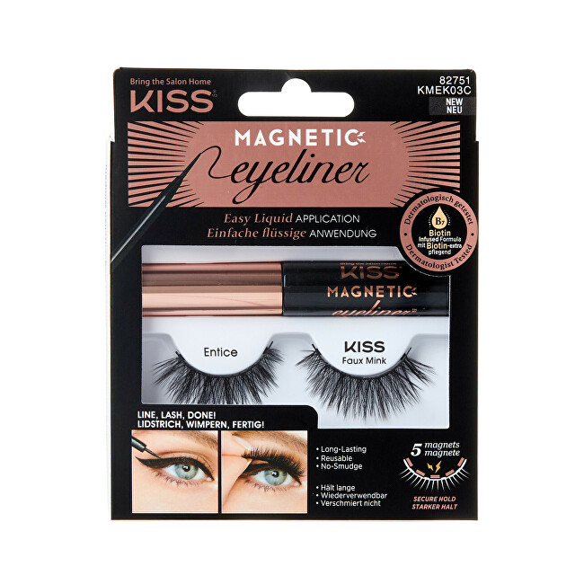 Kiss Magnetic false eyelashes with eyeliner Eyelash Kit 03 (Magnetic Eyeliner) Moterims