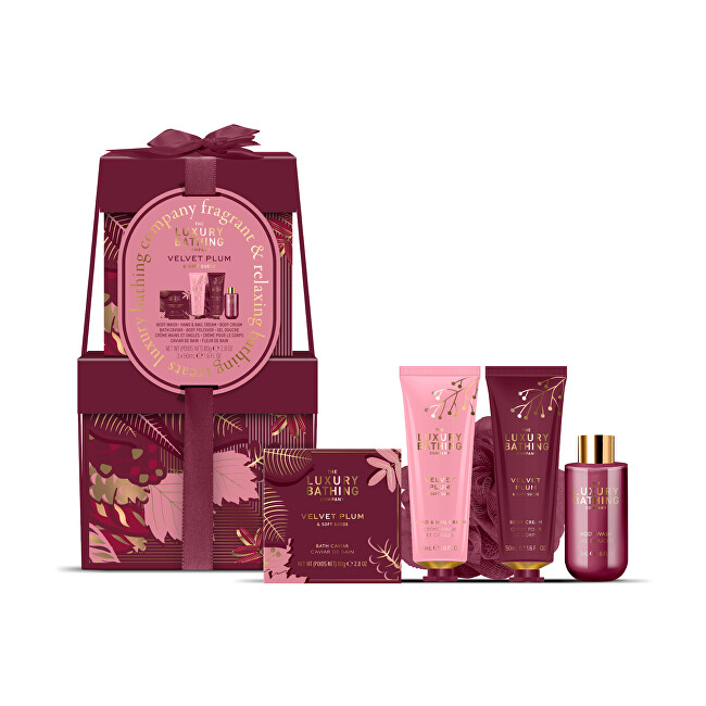 Grace Cole Velvet Plum & Soft Suede Body Care Gift Set 5 pcs Vonios ir du&scaron;o priemonė Moterims