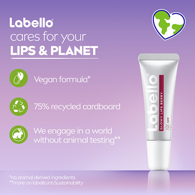 Labello Lip Balm SPF 30 Glowy Lips Berry 10 ml 10ml lūpų balzamas