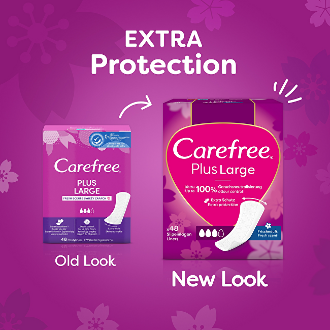 Carefree Panty liners Plus Large 48 pcs Intymios higienos priemonė
