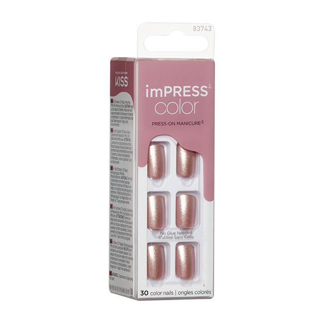 Kiss Self-adhesive nails imPRESS Color Paralyzed Pink 30 pcs priemonė nagams