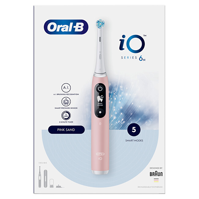 Oral B Electric toothbrush Series iO 6 Pink dantų &scaron;epetėlis