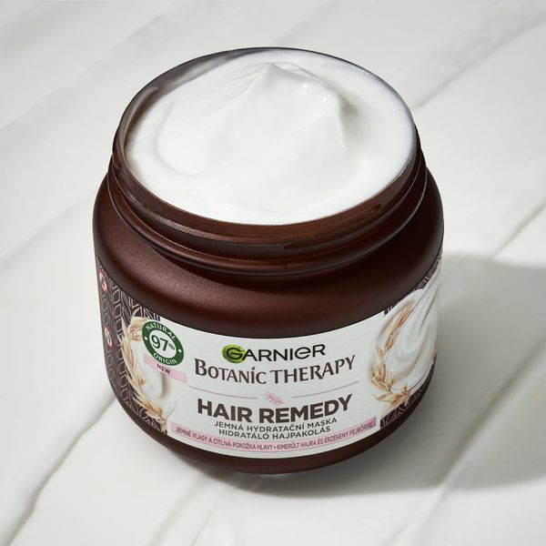 Garnier Gentle moisturizing mask for sensitive hair and scalp Botanic Therapy Oat Delicacy ( Hair Remedy) 34 340ml atstatomoji plaukų priežiūros priemonė