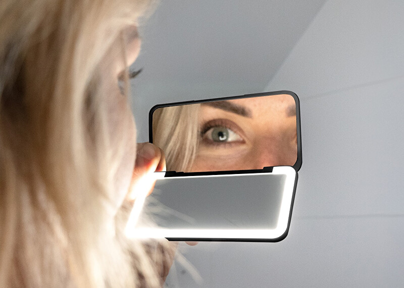 Concept Cosmetic pocket mirror with LED lighting black KZ2020 veidrodis