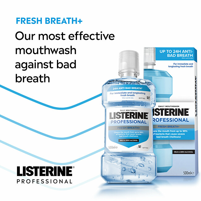 Listerine Mouthwash Professional Fresh Breath+ 500 ml 500ml Dantų emalį stiprinanti priemonė
