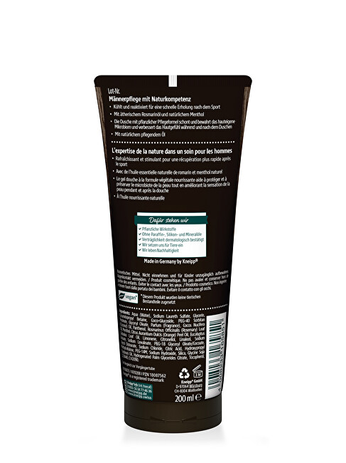 Kneipp Shower gel for men for body and hair Sport (Shower Gel) 200 ml 200ml Vyrams