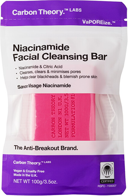 Carbon Theory Niacinamide facial cleansing soap (Facial Cleansing Bar) 100 g Moterims
