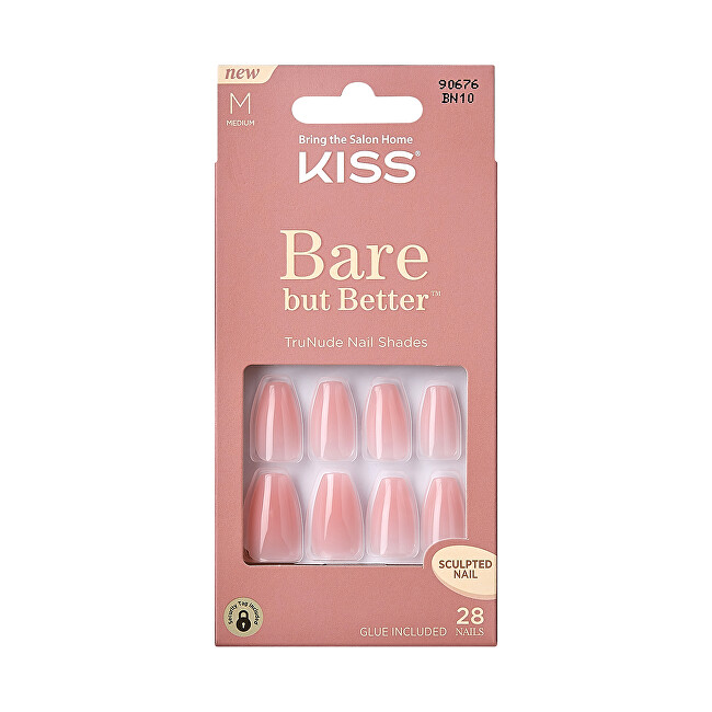 Kiss Bare-But-Better Nails - Bare Nude 28 pcs. priemonė nagams
