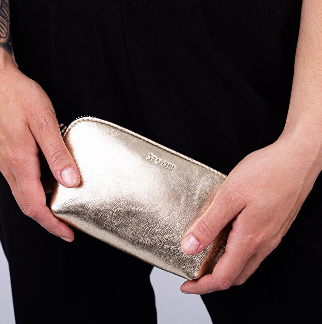 SEGALI Leather bag etue A4 Gold kosmetinė
