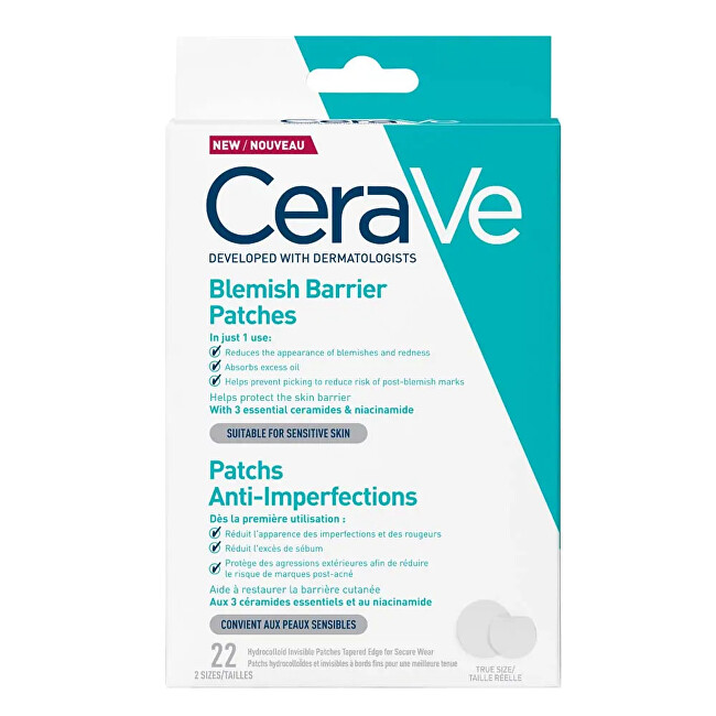 CeraVe Hydrocolloid patches for skin imperfections (Blemish Barrier Patches) 22 pcs Unisex