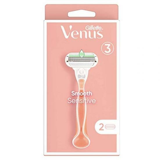 Gillette Venus Sensitiv e Smooth shaver + 2 heads skustuvas