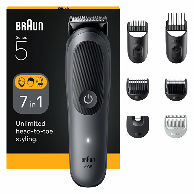 Braun Multifunctional 7-in-1 trimmer Series 5 AIO5520 Grey Vyrams