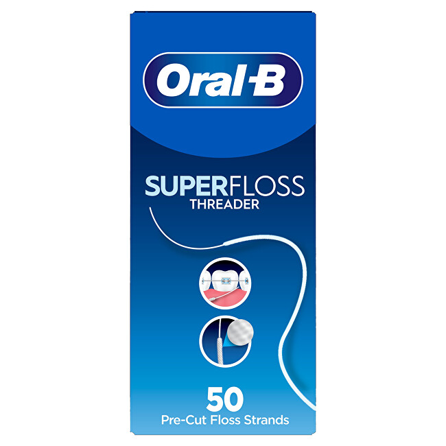Oral B Dental floss Super Floss 50 pcs tarpdančių siūlas