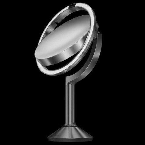 Simplehuman Rechargeable Cosmetic mirror Sensor TRIO with touch control and LED illumination, 1x / 5x / 10x magnification Brushed stainless steel veidrodis