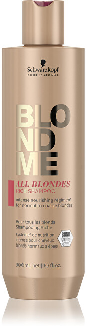 Schwarzkopf Professional Shampoo for normal and strong blonde hair BLONDME All Blonde s (Rich Shampoo) 300ml Moterims