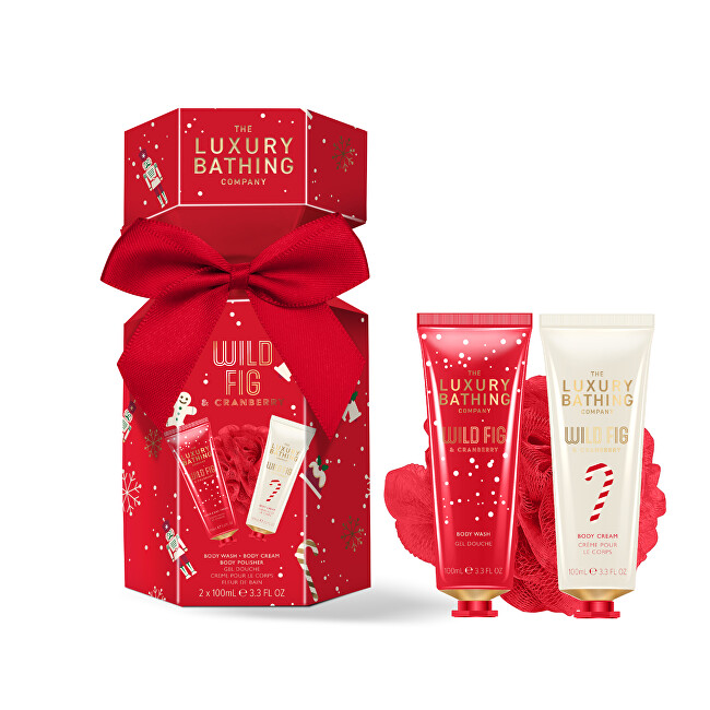 Grace Cole Fig & Cranberry Body Care Gift Set with Sponge 3 pcs Vonios ir du&scaron;o priemonė Moterims