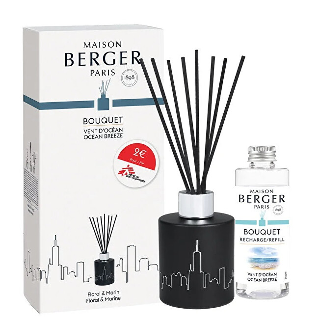 Maison Berger Paris Gift set diffuser for support of Doctors Without Borders black + refill Ocean scent 100 ml 100ml Kvepalai Unisex