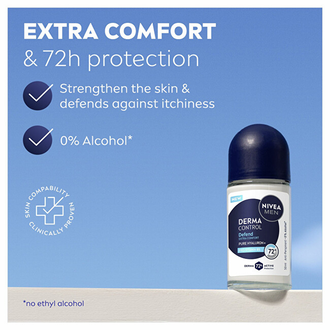 Nivea Roll-on antiperspirant for men Men Derma Control Defend (Antiperspirant) 50 ml 50ml dezodorantas