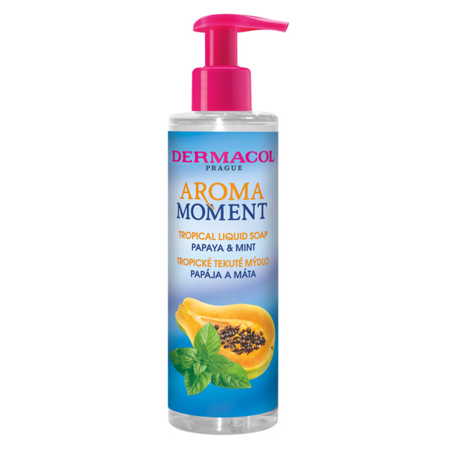 Dermacol Liquid hand soap Papaya and mint Aroma Moment ( Tropica l Liquid Soap) 250 ml 250ml Moterims
