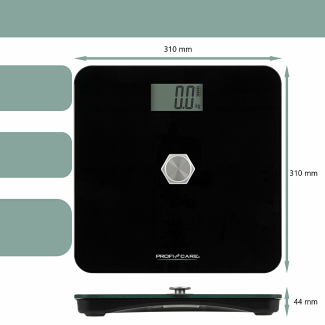 ProfiCare Ecological kinetic personal scale black (bez bateri&iacute;) PW 3112