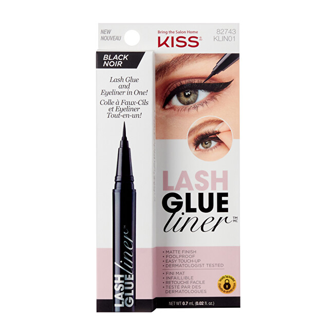 Kiss Eyelash glue with eyeliner Lash Glue Liner Black 0.7 ml 0.7ml dirbtinės blakstienos