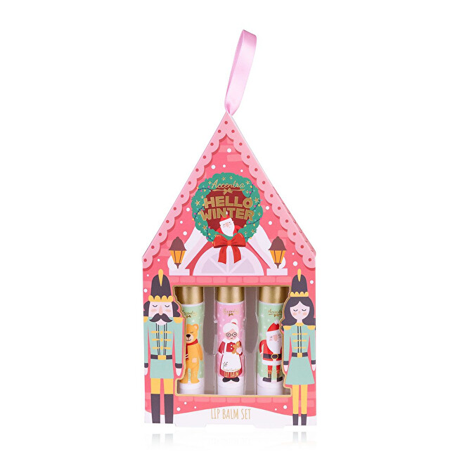 Accentra Hello Winter Lip Balm Gift Set 3 &times; 4 g lūpų balzamas