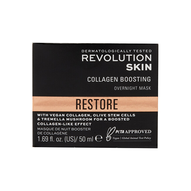 Revolution Skincare Collagen Boosting Overnight Mask Restore ( Collagen Boosting Overnight Mask) 50 ml 50ml vietinės priežiūros priemonė