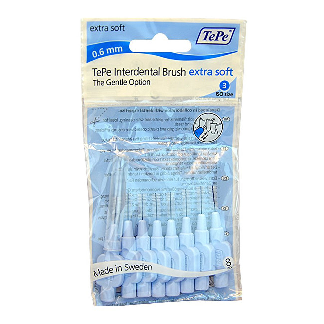 TePe Soft interdental brushes eXRate 8 pieces 0.5mm red tarpdančių siūlas