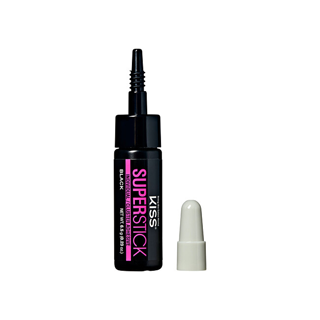 Kiss Eyelash Glue Super Stick Individual (Lash Cluster Adhesive) 6.5 g Black dirbtinės blakstienos