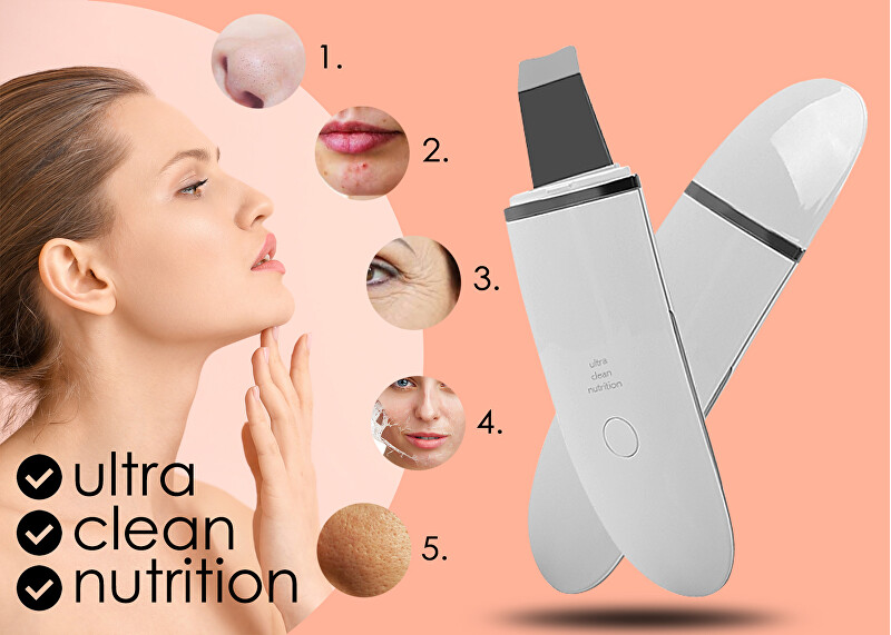 BeautyRelax Ultrasonic spatula Peel & Lift Premium white BR-1530 veido valymo prietaisas