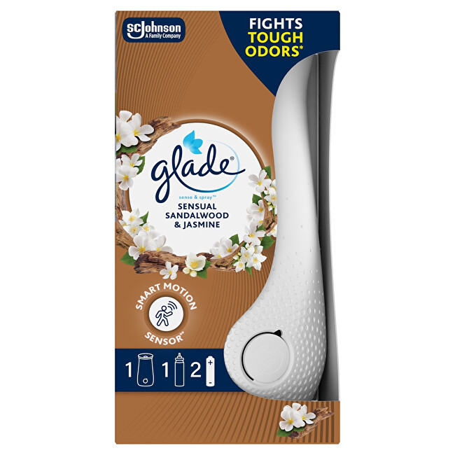 Glade Sense & Spray automatic air freshener + Sensual Sandalwood & Jasmine refill 18 ml 18ml namų kvapas
