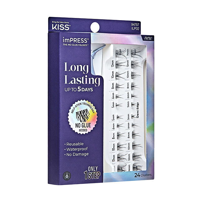 Kiss ImPRESS (Press on LongLasting) False Eyelashes 02 dirbtinės blakstienos