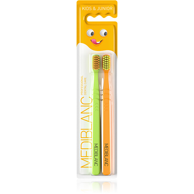 MEDIBLANC Children&acute;s toothbrush Ultra Soft Green/Orange 2 pcs