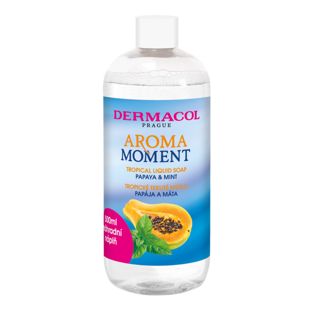 Dermacol Refill for liquid hand soap Papaya and mint Aroma Moment ( Tropica l Liquid Soap) 500 ml 500ml Moterims