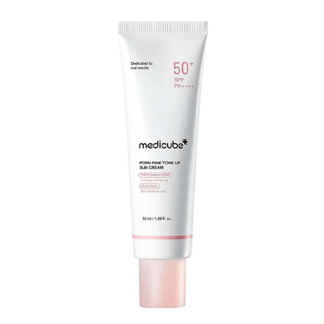 Medicube Toned skin cream SPF 50+ PDRN Pink Tone Up Sun Cream 50 ml 50ml veido apsauga