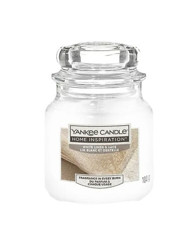 Yankee Candle Scented candle Home Inspiration small White Linen & Lace 104 g Unisex