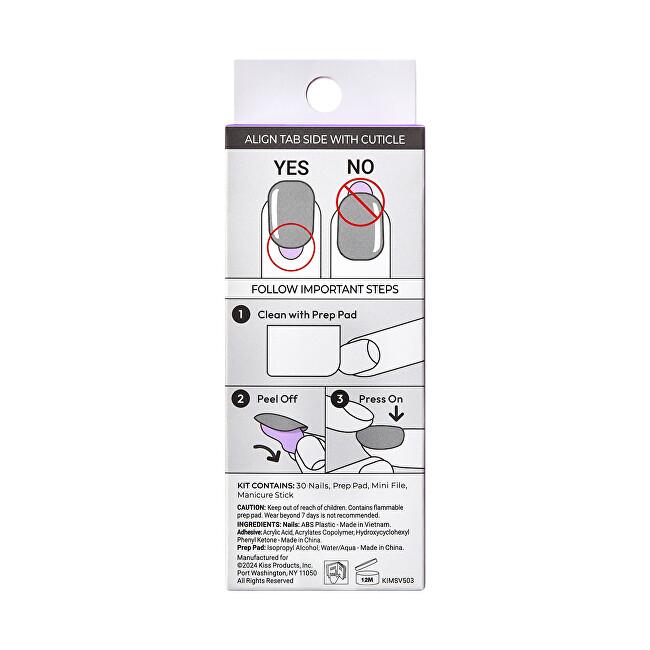 Kiss Self-adhesive nails ImPRESS Nails - Everlasting 30 pcs priemonė nagams