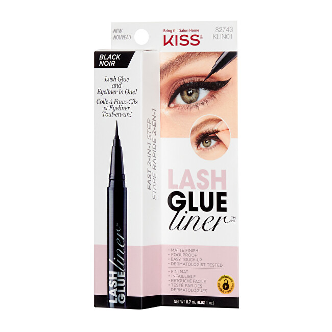 Kiss Eyelash glue with eyeliner Lash Glue Liner Black 0.7 ml 0.7ml dirbtinės blakstienos