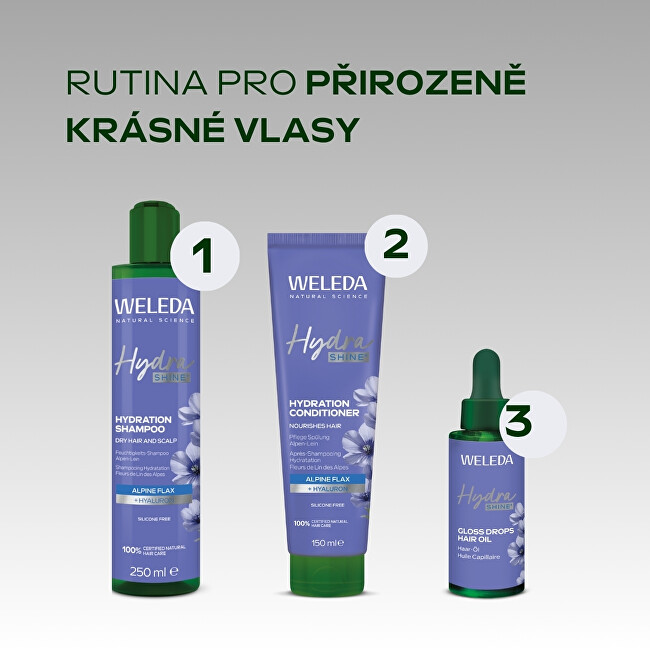 Weleda Hydrashine Gloss Drops Hair Oil 30 ml 30ml atstatomoji plaukų priežiūros priemonė