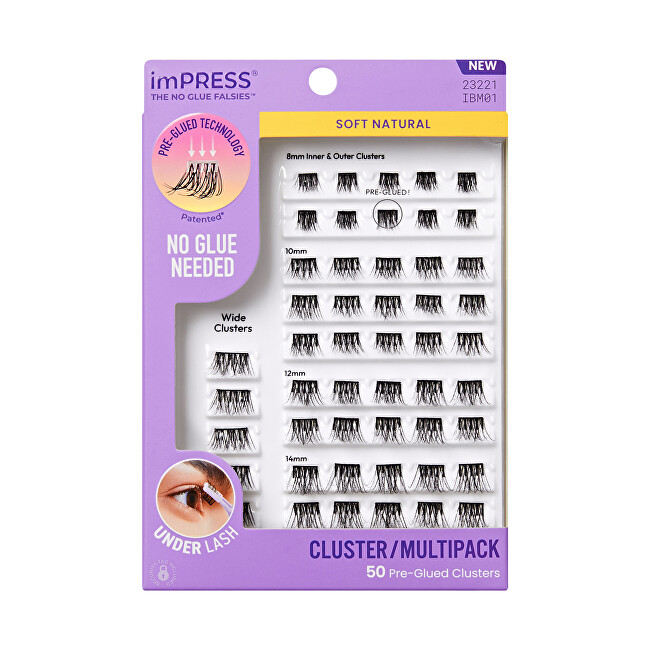 Kiss imPRESS Pre-glued Cluster Multi 01 Cluster Lashes blakstienų tu&scaron;as