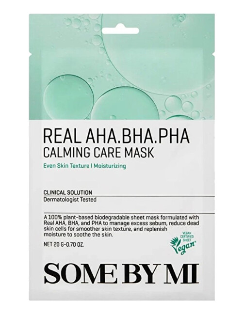 Some By Mi Set of soothing face masks Real AHA-BHA-PHA (Calming Care Mask) 20 x 20 g makiažo valiklis