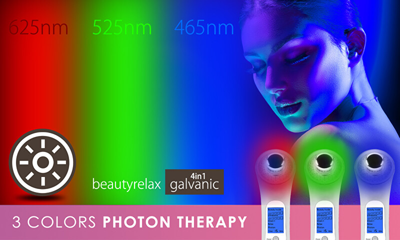 BeautyRelax Galvanic skin iron 4 in 1 with photon therapy BR-1150W vietinės priežiūros priemonė