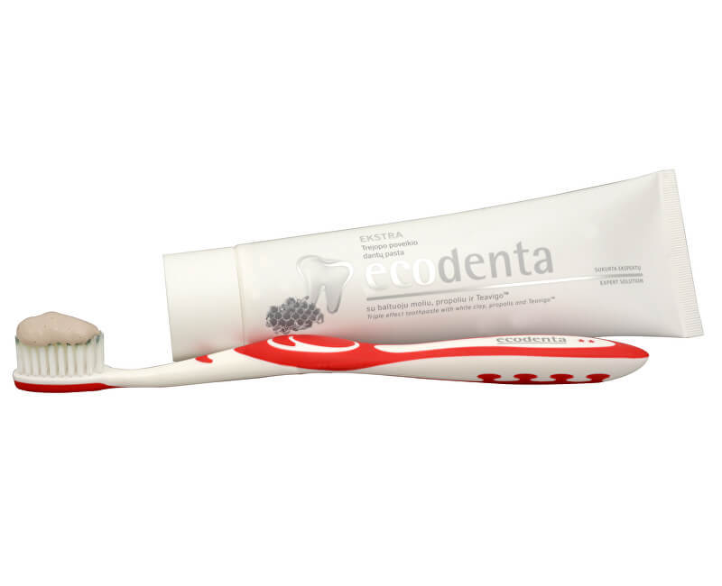 Ecodenta Toothpaste with triple effect with white clay, propolis extract and Teavigo (Triple Effect Toothpast 100ml Dantų emalį stiprinanti priemonė
